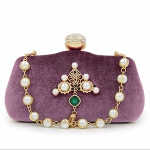 Suede Lavender Clutch